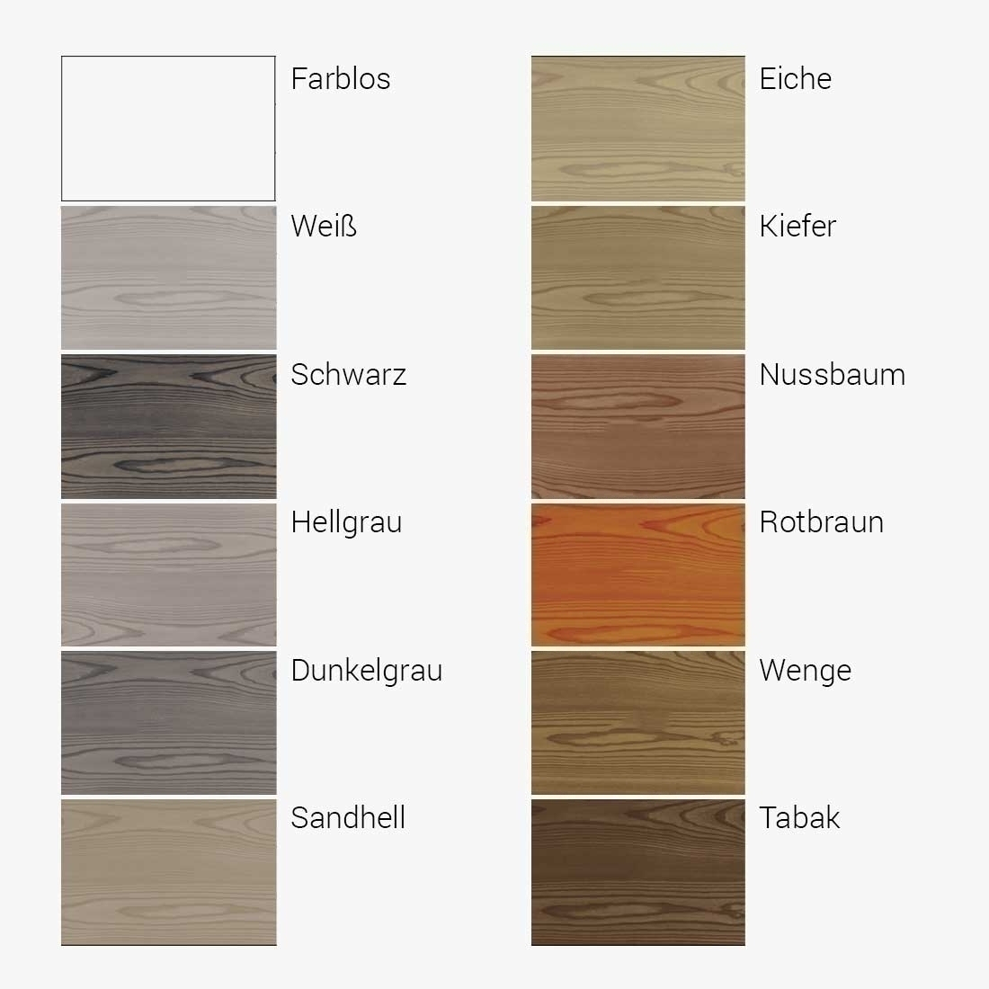 RETOL ECO Color Oil Farbtafel